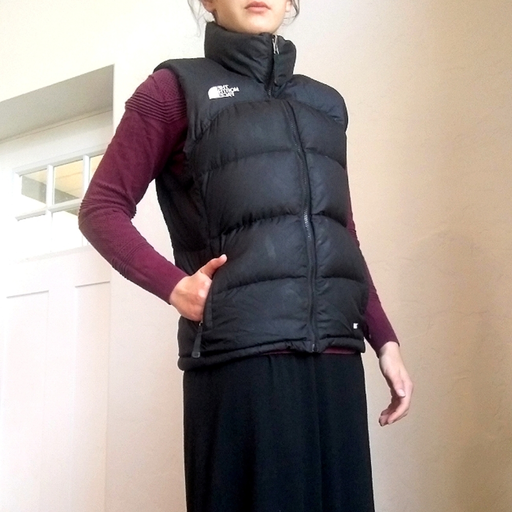 The North Face Small Black Goose Down Puffer Vest 700
